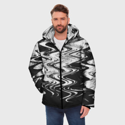 Мужская зимняя куртка 3D Чёрная вода паттерн - фото 2