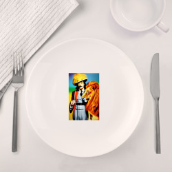 Набор: тарелка + кружка Salvador Dali and lion - neural network - фото 2