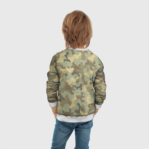 Детский свитшот 3D с принтом Камуфляж дачных войск, вид сзади #2