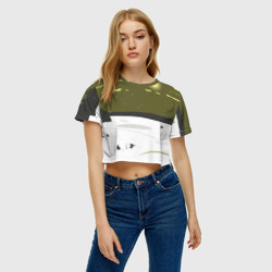 Женская футболка Crop-top 3D Зимняя рыбалка - фото 2