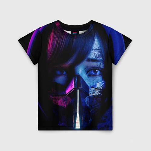 Детская футболка 3D Девушка в киберпанке, цвет 3D печать