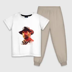 Детская пижама с белой футболкой Картина Артур Морган
