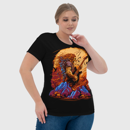 Женская футболка 3D с принтом Мощный гитарист, фото #4