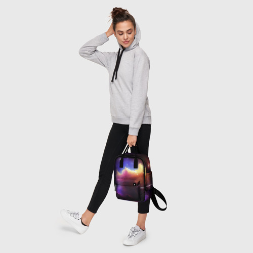 Женский рюкзак 3D с принтом Столкновение галактик, фото #4