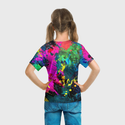 Детская футболка 3D с принтом Фиеста цвета, вид сзади #2