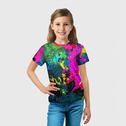 Детская футболка 3D с принтом Фиеста цвета, вид сбоку #3