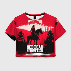 Женская футболка Crop-top 3D Red Dead Redemption, mountain