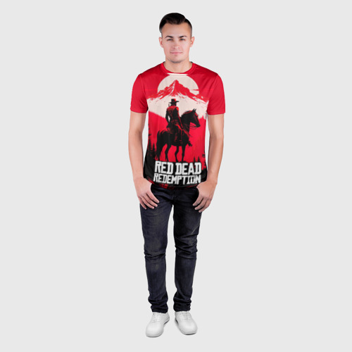 Мужская футболка 3D Slim с принтом Red Dead Redemption, mountain, вид сбоку #3