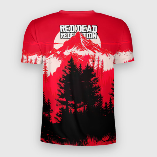 Мужская футболка 3D Slim с принтом Red Dead Redemption, mountain, вид сзади #1