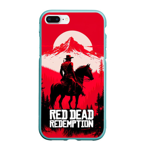 Чехол для iPhone 7Plus/8 Plus матовый Red Dead Redemption, mountain, цвет мятный