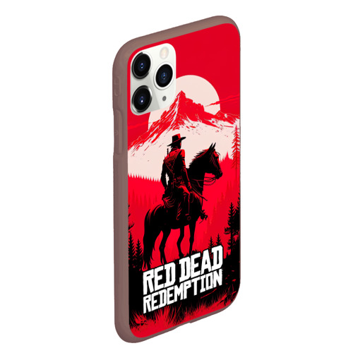 Чехол для iPhone 11 Pro Max матовый Red Dead Redemption, mountain, цвет коричневый - фото 3