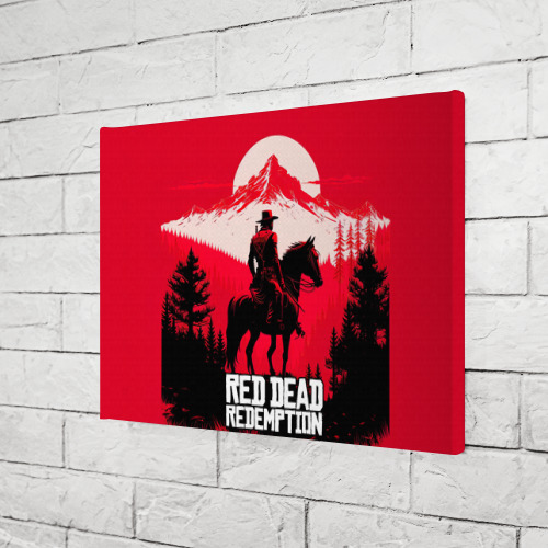 Холст прямоугольный Red Dead Redemption, mountain, цвет 3D печать - фото 3