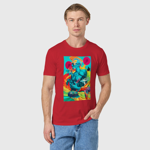 Мужская футболка хлопок с принтом Энди Уорхол - фантазия - нейросеть, фото на моделе #1