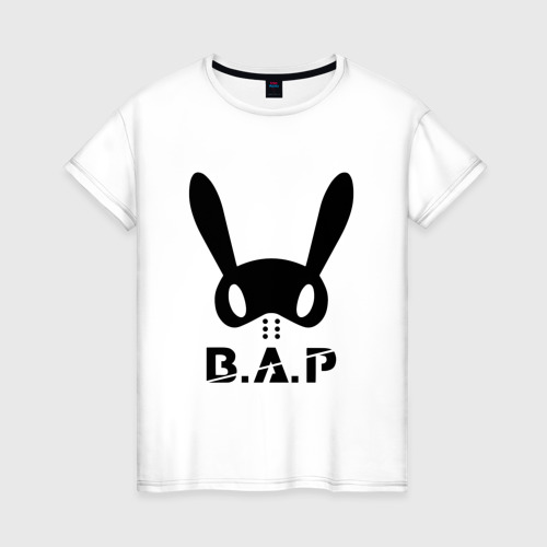 Женская футболка хлопок B.A.P big logo, цвет белый