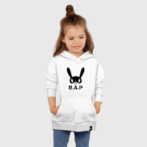 Детская толстовка хлопок B.A.P big logo, цвет белый - фото 4