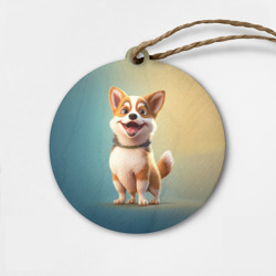 Деревянная игрушка круг Корги молодец