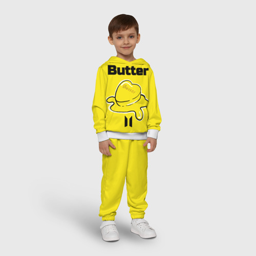 Детский костюм с толстовкой 3D BTS butter, цвет белый - фото 3