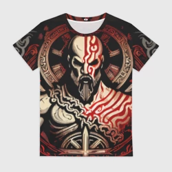 Женская футболка 3D Кратос кельтский
