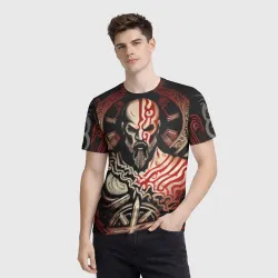 Мужская футболка 3D Кратос кельтский - фото 2