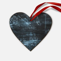 Деревянная игрушка Сердце Формулы летают в темном пространстве