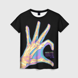Женская футболка 3D Сердечко левой рукой - неоновый рентген