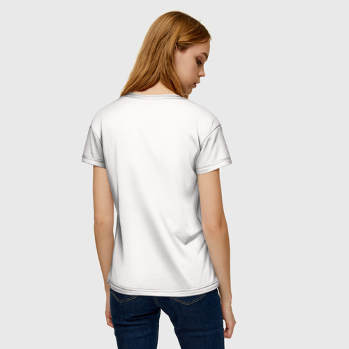 Женская футболка 3D с принтом Мишки с сердечками, вид сзади #2