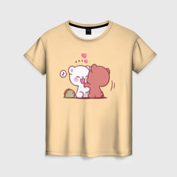 Женская футболка 3D Плюшевые медвежьи объятия