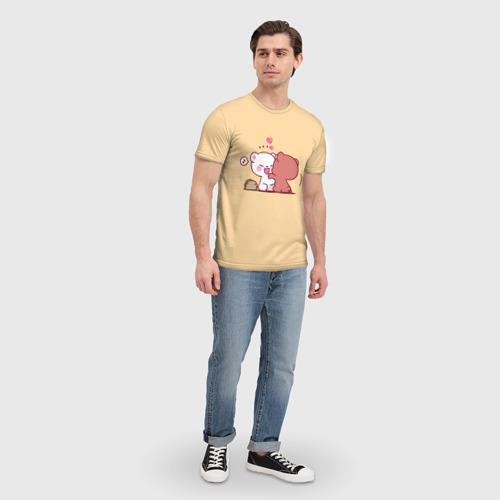 Мужская футболка 3D Плюшевые медвежьи объятия, цвет 3D печать - фото 5