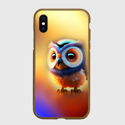Чехол для iPhone XS Max матовый Яркая совушка