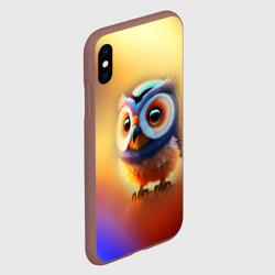 Чехол для iPhone XS Max матовый Яркая совушка - фото 2