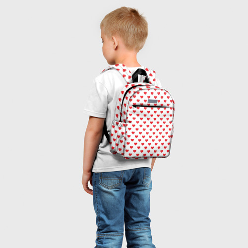 Детский рюкзак 3D с принтом Сердечки - паттерн, фото на моделе #1