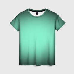 Женская футболка 3D Аквамариновый градиент