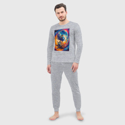 Мужская пижама с лонгсливом хлопок Salvador Dali - space portrait - neural network - фото 2