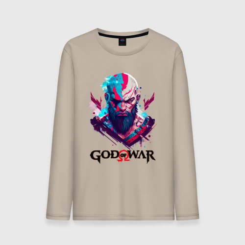 Мужской лонгслив хлопок God of War, Kratos