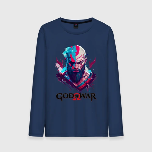 Мужской лонгслив хлопок God of War, Kratos