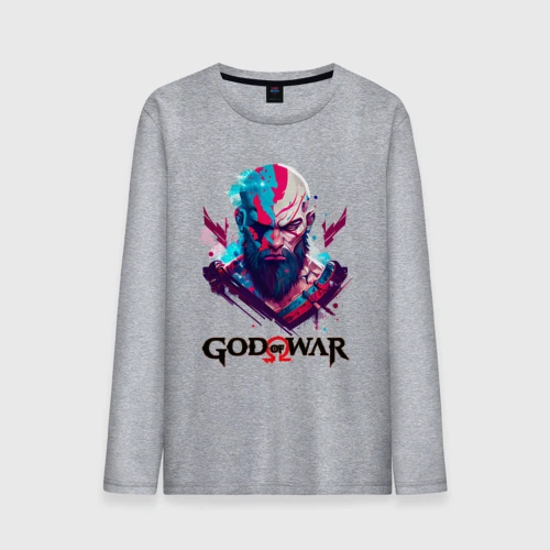 Мужской лонгслив хлопок God of War, Kratos