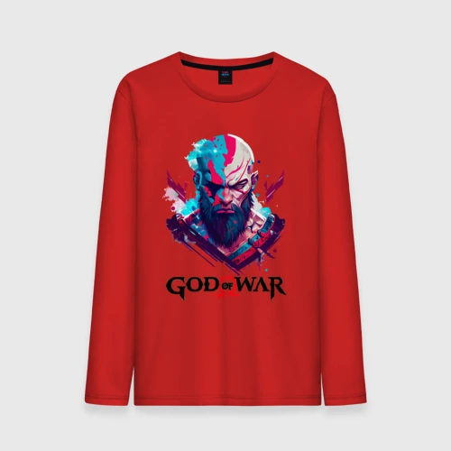 Мужской лонгслив хлопок God of War, Kratos