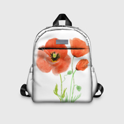 Детский рюкзак 3D Красные акварельные маки