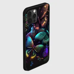 Чехол для iPhone 12 Pro Разные неоновые бабочки - фото 2