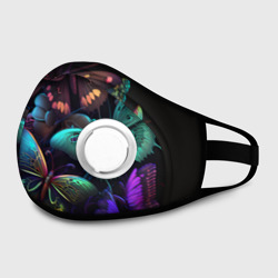 Маска из неопрена Разные неоновые бабочки