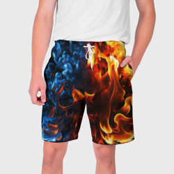 Мужские шорты 3D Битва огней - два пламени