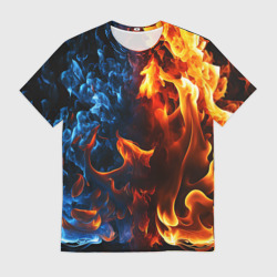Мужская футболка 3D Битва огней - два пламени