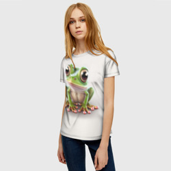 Женская футболка 3D Симпатичная лягушка - фото 2