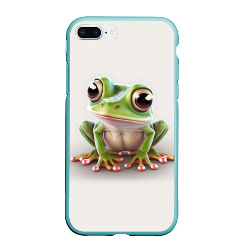 Чехол для iPhone 7Plus/8 Plus матовый с принтом Симпатичная лягушка, вид спереди #2