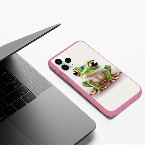Чехол для iPhone 11 Pro Max матовый с принтом Симпатичная лягушка, фото #5
