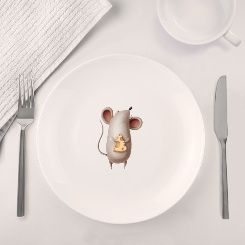 Набор: тарелка + кружка Мышка  с сыром - фото 4