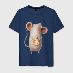 Мышка  с сыром – Мужская футболка хлопок с принтом купить со скидкой в -20%