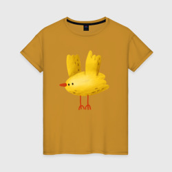 Женская футболка хлопок Желтая птичка
