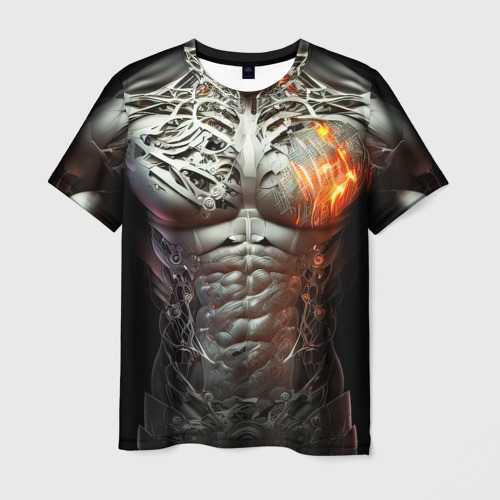 Мужская футболка 3D Тело киборга, цвет 3D печать