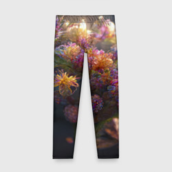 Детские леггинсы 3D Букет из разноцветных цветов